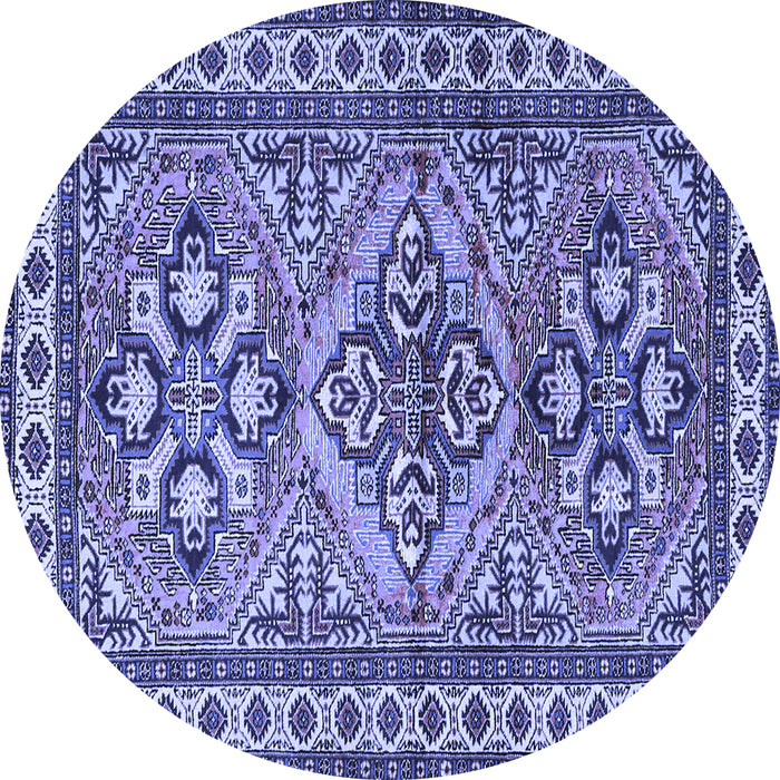 Round Persian Blue Traditional Rug, tr2318blu