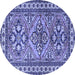 Round Persian Blue Traditional Rug, tr2318blu