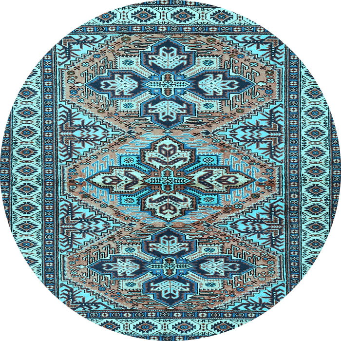 Round Persian Light Blue Traditional Rug, tr2318lblu