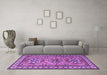 Machine Washable Persian Purple Traditional Area Rugs in a Living Room, wshtr2318pur