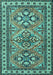 Machine Washable Persian Turquoise Traditional Area Rugs, wshtr2318turq