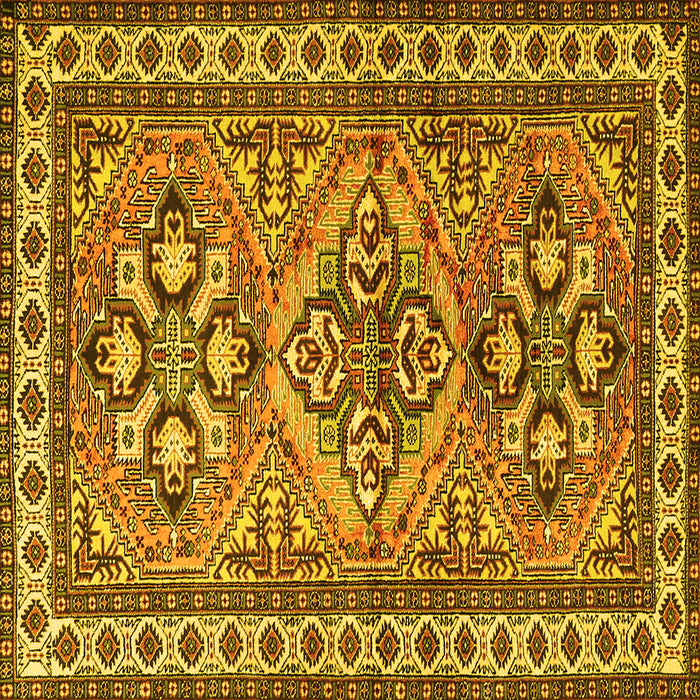 Square Persian Yellow Traditional Rug, tr2318yw