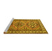 Sideview of Machine Washable Persian Yellow Traditional Rug, wshtr2318yw