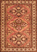 Serging Thickness of Machine Washable Persian Orange Traditional Area Rugs, wshtr2318org