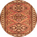 Machine Washable Persian Orange Traditional Area Rugs, wshtr2318org