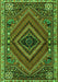 Serging Thickness of Machine Washable Persian Green Traditional Area Rugs, wshtr2319grn