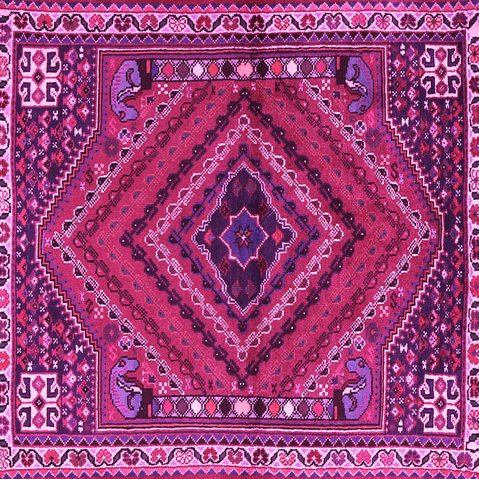 Square Machine Washable Persian Pink Traditional Rug, wshtr2319pnk
