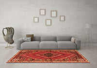 Machine Washable Persian Orange Traditional Rug, wshtr2319org