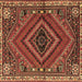 Square Machine Washable Persian Brown Traditional Rug, wshtr2319brn