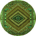 Square Persian Green Traditional Rug, tr2319grn