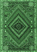 Machine Washable Persian Emerald Green Traditional Area Rugs, wshtr2319emgrn