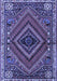 Machine Washable Persian Blue Traditional Rug, wshtr2319blu