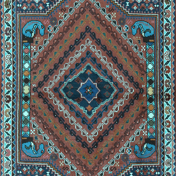 Machine Washable Persian Light Blue Traditional Rug, wshtr2319lblu