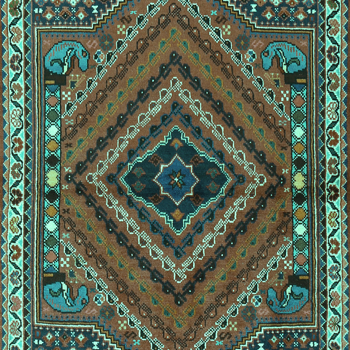 Machine Washable Persian Turquoise Traditional Area Rugs, wshtr2319turq