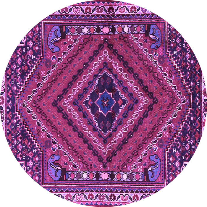 Round Persian Purple Traditional Rug, tr2319pur