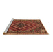 Sideview of Machine Washable Persian Brown Traditional Rug, wshtr2319brn