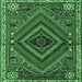 Square Persian Emerald Green Traditional Rug, tr2319emgrn
