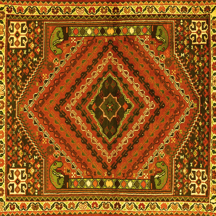 Square Persian Yellow Traditional Rug, tr2319yw