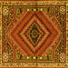 Square Persian Yellow Traditional Rug, tr2319yw