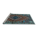 Sideview of Machine Washable Persian Light Blue Traditional Rug, wshtr2319lblu