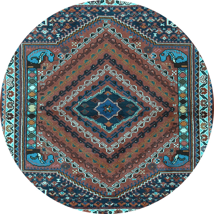 Round Persian Light Blue Traditional Rug, tr2319lblu