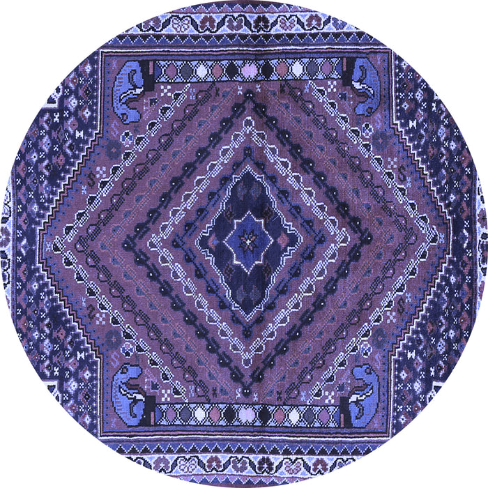 Round Persian Blue Traditional Rug, tr2319blu