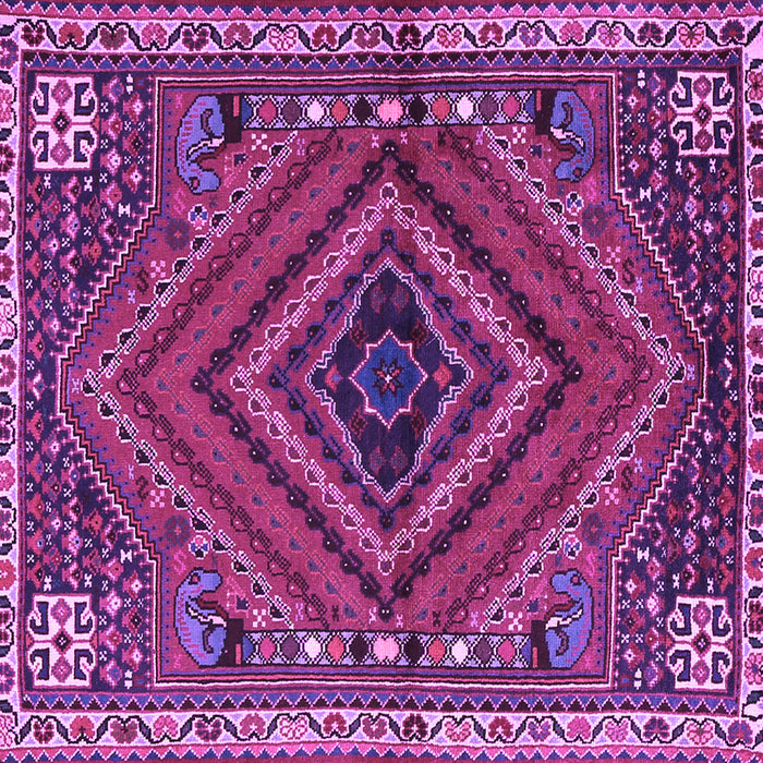Square Machine Washable Persian Purple Traditional Area Rugs, wshtr2319pur