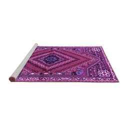 Sideview of Machine Washable Persian Purple Traditional Area Rugs, wshtr2319pur