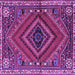 Square Persian Purple Traditional Rug, tr2319pur