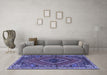 Machine Washable Persian Blue Traditional Rug in a Living Room, wshtr2319blu