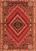 Serging Thickness of Machine Washable Persian Orange Traditional Area Rugs, wshtr2319org