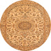 Square Medallion Orange Traditional Rug, tr231org