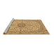 Sideview of Machine Washable Medallion Brown Traditional Rug, wshtr231brn