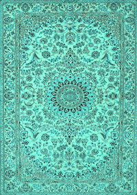 Medallion Turquoise Traditional Rug, tr231turq