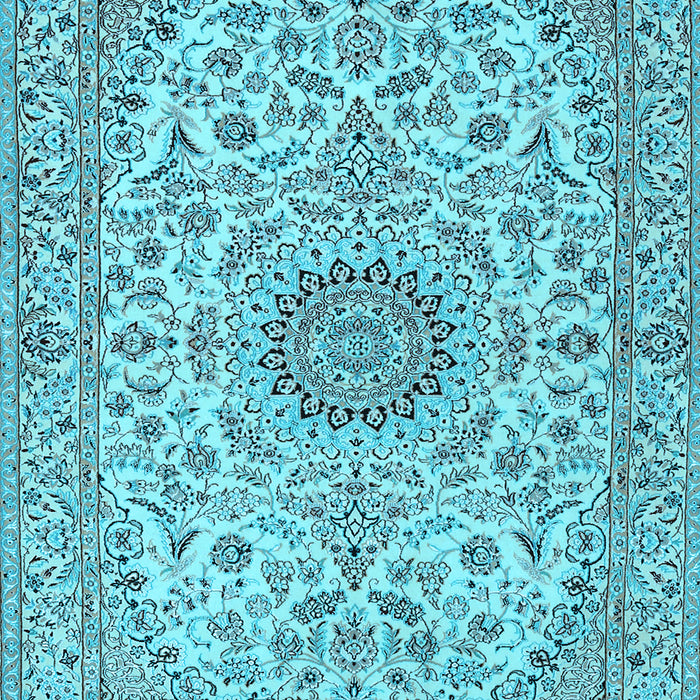 Medallion Light Blue Traditional Rug, tr231lblu