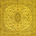 Square Medallion Yellow Traditional Rug, tr231yw