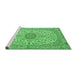 Sideview of Machine Washable Medallion Emerald Green Traditional Area Rugs, wshtr231emgrn