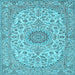 Square Medallion Light Blue Traditional Rug, tr231lblu