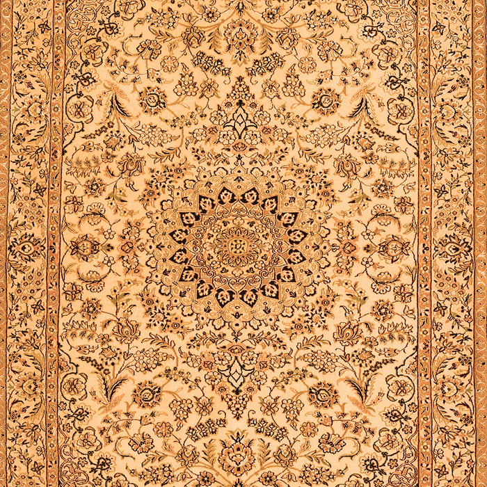 Serging Thickness of Machine Washable Medallion Orange Traditional Area Rugs, wshtr231org