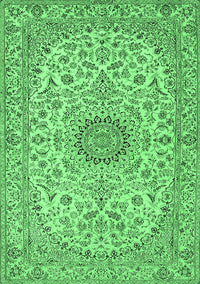 Medallion Emerald Green Traditional Rug, tr231emgrn