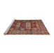 Sideview of Machine Washable Traditional Saffron Red Rug, wshtr232