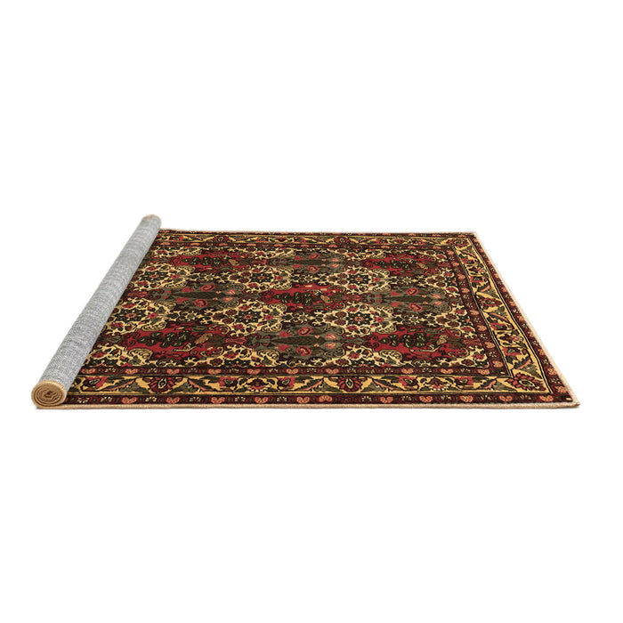 Sideview of Machine Washable Persian Brown Traditional Rug, wshtr2320brn