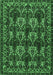 Machine Washable Persian Emerald Green Traditional Area Rugs, wshtr2320emgrn