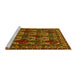 Sideview of Machine Washable Persian Yellow Traditional Rug, wshtr2320yw