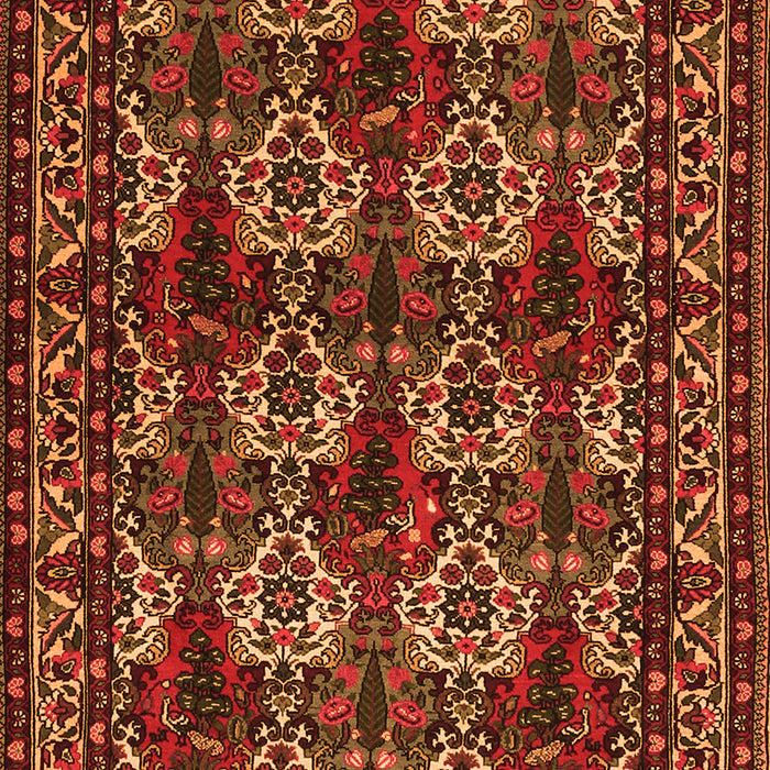 Serging Thickness of Machine Washable Persian Orange Traditional Area Rugs, wshtr2320org