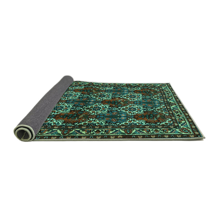 Sideview of Persian Turquoise Traditional Rug, tr2320turq