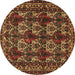 Round Persian Brown Traditional Rug, tr2320brn