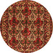 Square Persian Orange Traditional Rug, tr2320org