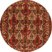 Machine Washable Persian Orange Traditional Area Rugs, wshtr2320org