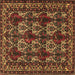 Square Machine Washable Persian Brown Traditional Rug, wshtr2320brn